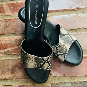 Athena Alexander Faux Snakeskin Wedge Sandals